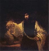 REMBRANDT Harmenszoon van Rijn Aristotle Contemplating the Bust of Homer oil painting